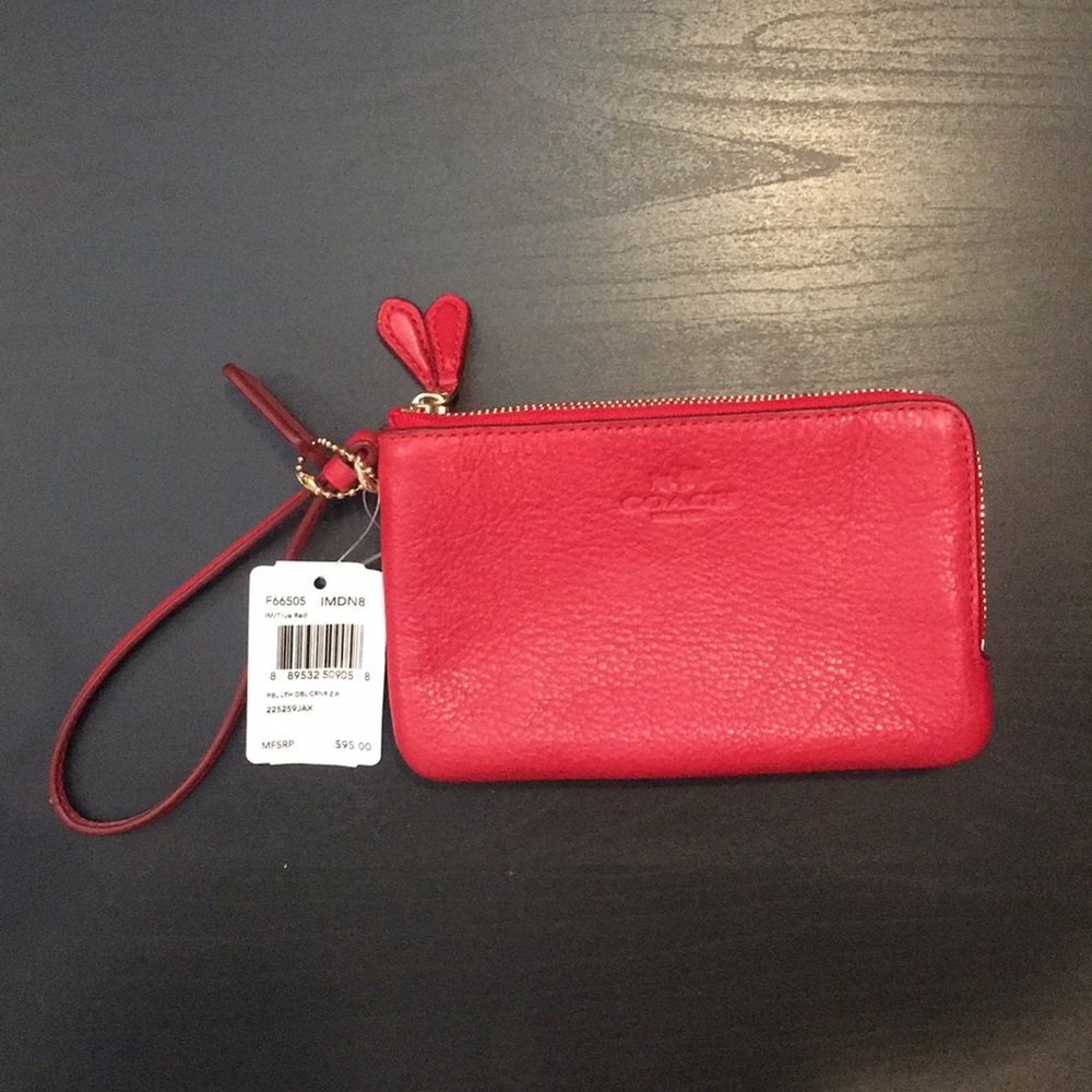 Red coach wristlet